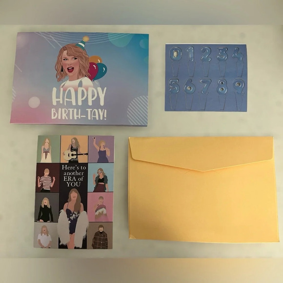2-Taylor Swift Happy Birthday Card Swiftie Gift Eras Tour Pop Up 2 Card Set - Picture 8 of 8